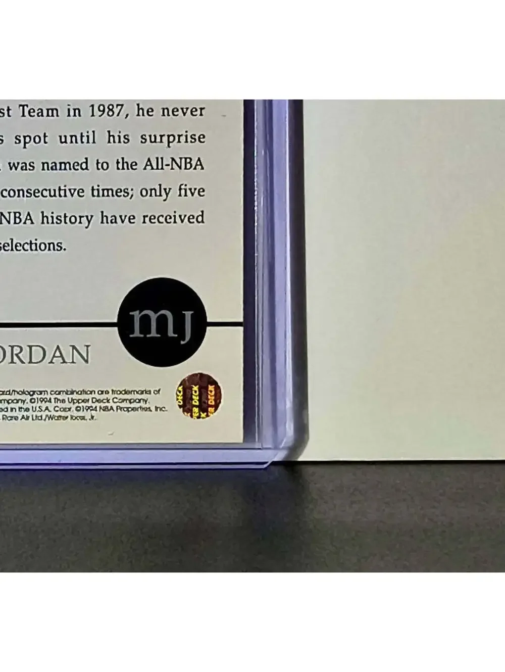 Michael Jordan 1994 Upper Deck Rare Air MJ Decade of Dominance #77 Card Bulls